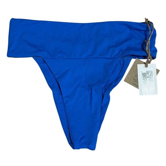 NWT Toast Signature Banded Bikini Bottoms, Electric Blue Lemonade, XS - Picture 1 of 4